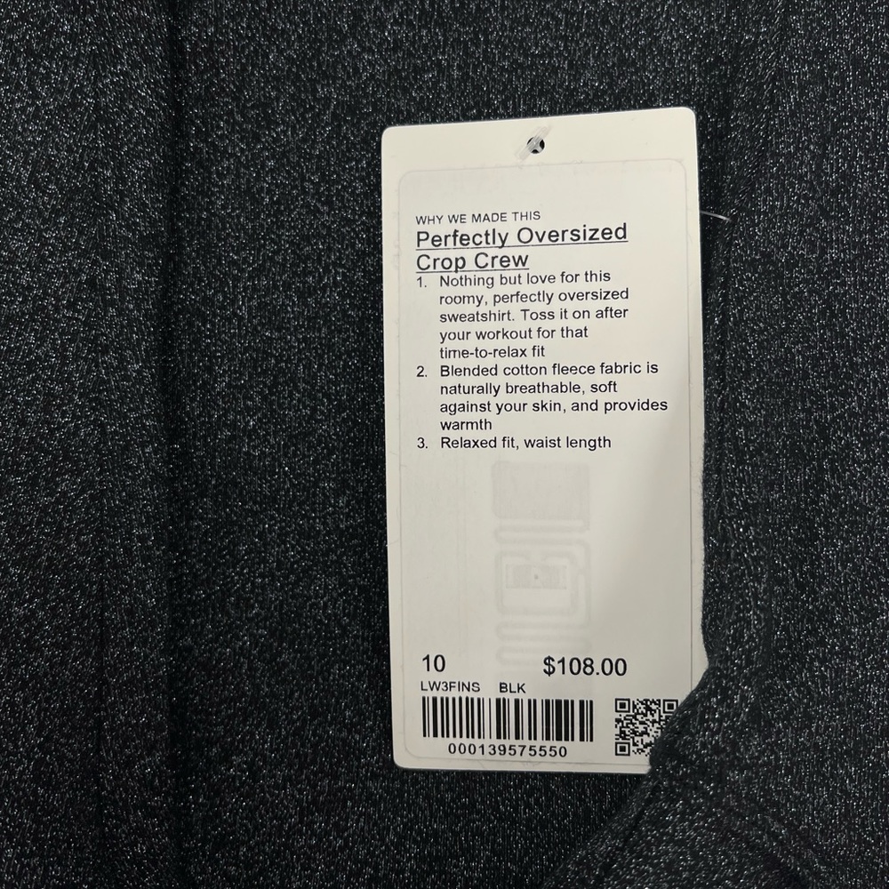 LuluLemon Perfectly Oversized Crop Crew in Black Spark - Picture 9 of 12